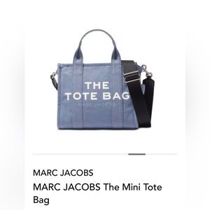 Marc Jacobs The Mini Tote Bag. Blue Shadow. Zipper Puller Changed.